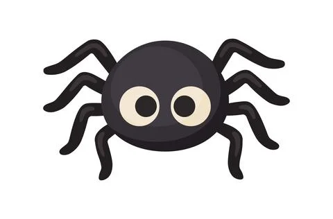 Cute Spider Hand drawn trendy flat style isolated. Halloween character Stock Illustration