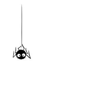 Cute spider on the web. Hand drawn. Isolated on white background. Halloween v Stock Illustration