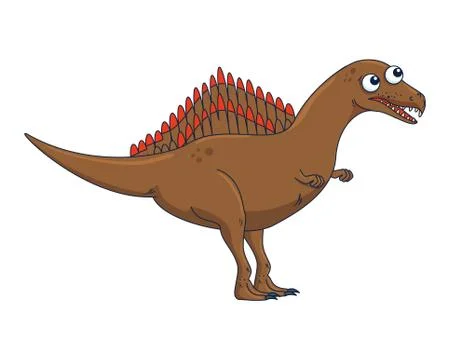 Cute spinosaurus comic character icon Stock Illustration