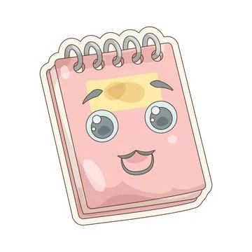 Cute spiral notebook sticker イラスト素材