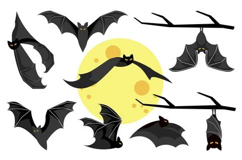 Cute Spooky Bats Stock Illustration