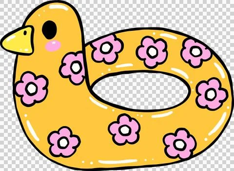Cute Spooky duck pool float Summerween Halloween Summer cartoon hand drawn .. Stock Photos