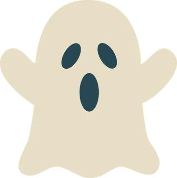 Cute spooky ghost Halloween icon illustration Stock Illustration