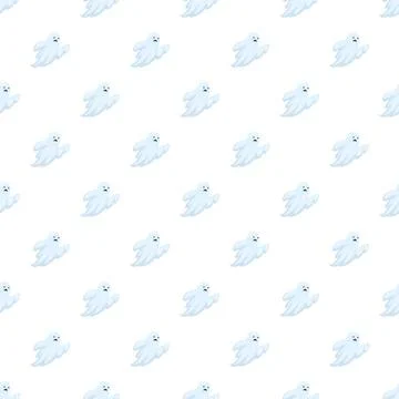 Cute spooky ghost seamless pattern for halloween Stock Illustration