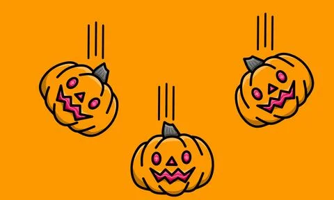 Cute spooky halloween pumpkin vector illustration Illustrazione stock