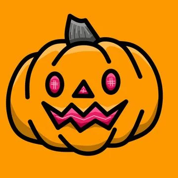 Cute spooky halloween pumpkin vector illustration Stock Illustration