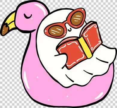 Cute Spooky Summerween ghost reading book on  flamingo floaty Halloween Sum.. Foto stock