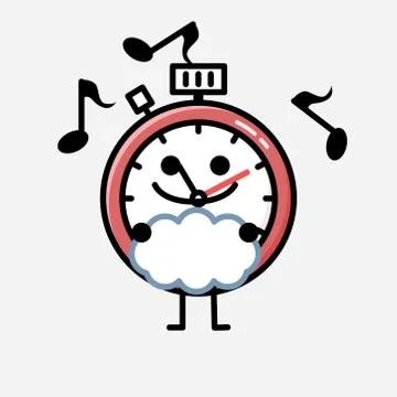 Cute Sport Timer Mascot Vector Character in Flat Design Style イラスト素材