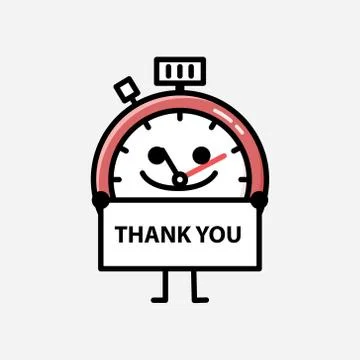 Cute Sport Timer Mascot Vector Character in Flat Design Style Stock Illustration