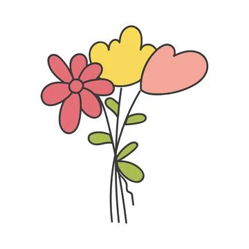 Cute spring bunch of flowers. Summer bouquet Illustrazione stock