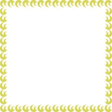 Cute spring Easter bunnies empty frame. Simple border of a rabbit sitting on  Stock Illustration