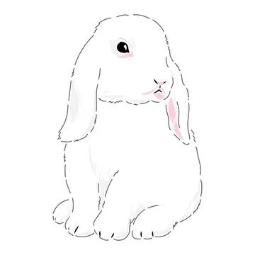 Cute spring Easter bunny hand drawn illustration Stock Illustration