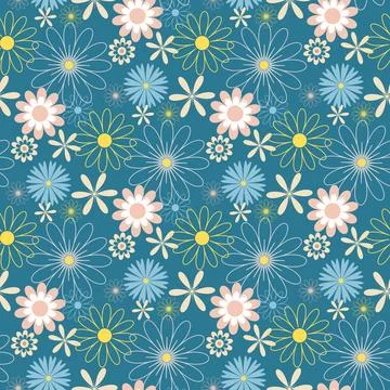 Cute spring floral seamless pattern Stock Illustration