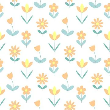 Cute spring flower pattern vector illustration 스톡 일러스트