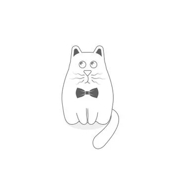 Cute spring glamure cat character Stock Illustration