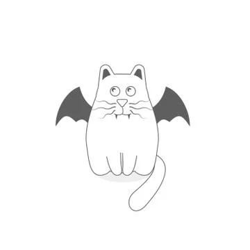 Cute spring vampire cat character Stock Illustration