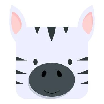 Cute square zebra smiling and looking forward Stock Illustration