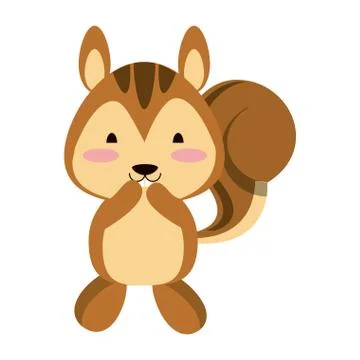 Cute squirrel animal cartoon vector illustration Stock Illustration