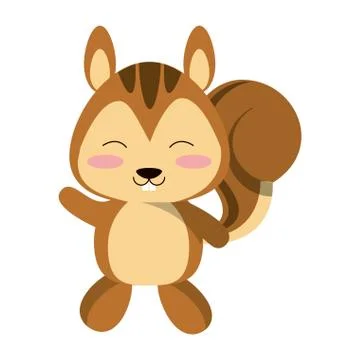 Cute squirrel animal cartoon vector illustration Illustrazione stock