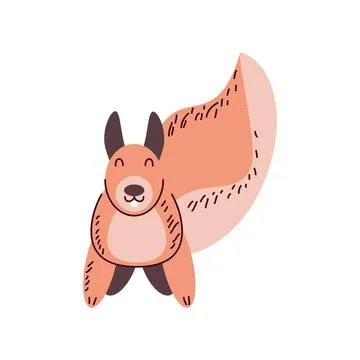 Cute squirrel animal 스톡 일러스트