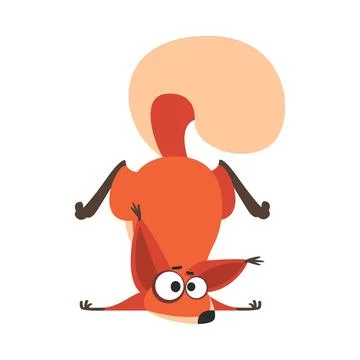 Cute Squirrel with Bushy Tail Falling Down Bumped into Ground Vector Stock Illustration