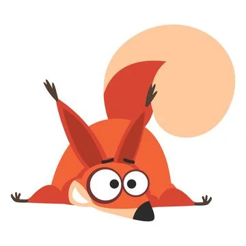 Cute Squirrel with Bushy Tail Lying Vector Illustration Stock Illustration