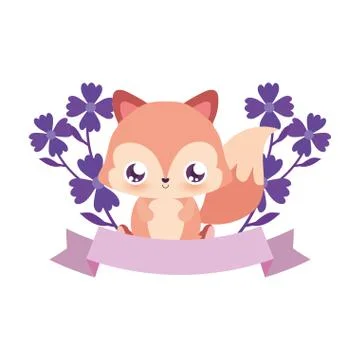 Cute squirrel cartoon with flowers vector design Stock Illustration