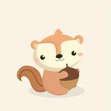Cute squirrel cartoon. Stock Illustration