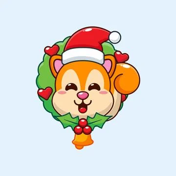 Cute squirrel in christmas day. Stock Illustration