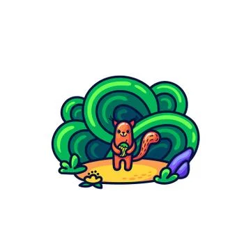 Cute squirrel in doodle style. Stock Illustration
