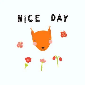 Cute squirrel face Stock Illustration