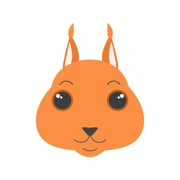 Cute squirrel face, portrait of wild forest mascot, furry character 스톡 일러스트