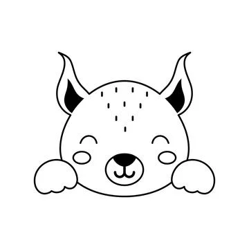 Cute squirrel head in Scandinavian style. Animal face for kids t-shirts, wear Stock Illustration