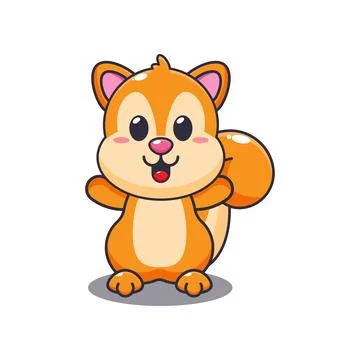 Cute squirrel mascot cartoon vector illustration Stock Illustration