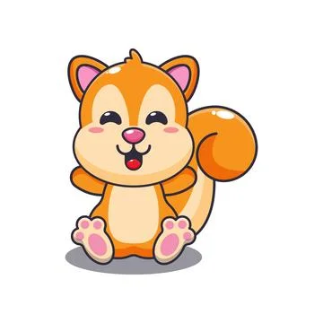 Cute squirrel mascot cartoon vector illustration Stock Illustration