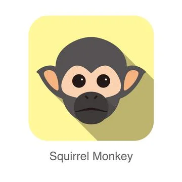 Cute squirrel monkey face flat icon design, vector illustration 스톡 일러스트