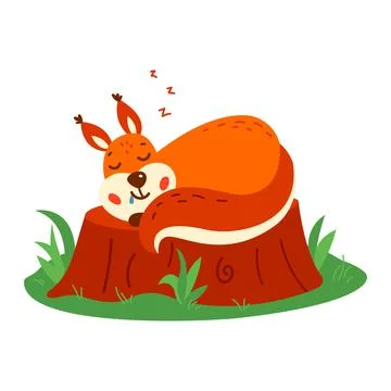 Cute squirrel on a white background. Vector illustration Stock Illustration