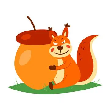 Cute squirrel on a white background. Vector illustration Stock Illustration