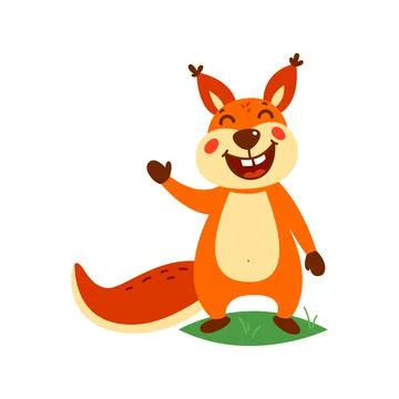 Cute squirrel on a white background. Vector illustration Stock-Illustration