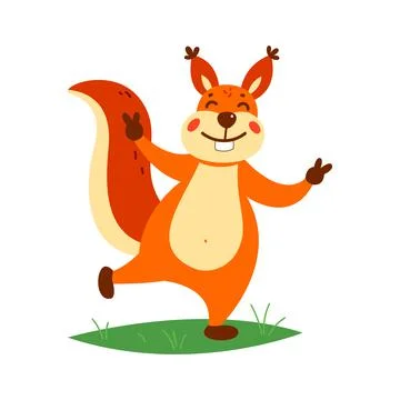 Cute squirrel on a white background. Vector illustration Stock Illustration