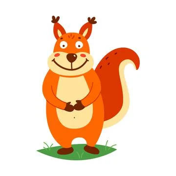 Cute squirrel on a white background. Vector illustration Stock Illustration