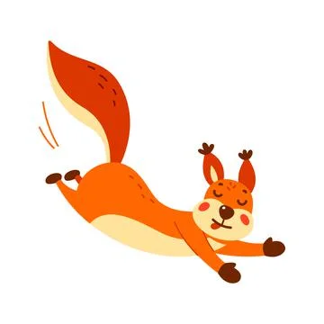 Cute squirrel on a white background. Vector illustration Stock Illustration