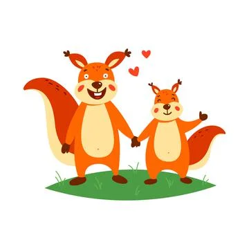 Cute squirrel on a white background. Vector illustration Stock Illustration