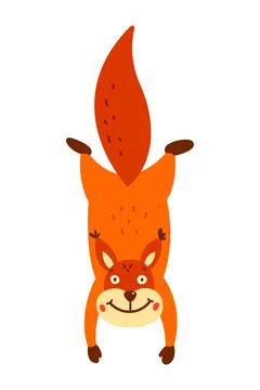 Cute squirrel on a white background. Vector illustration Stock Illustration