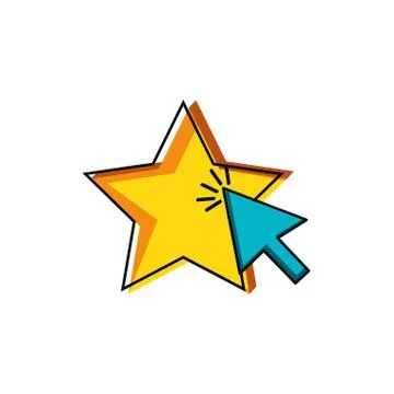 Cute star with arrow cursor Stock Illustration