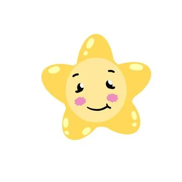 Cute star. Element of night and nature. Yellow object. Stock Illustration