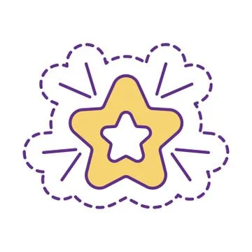 Cute star patch line and fill style icon vector design Stock Illustration