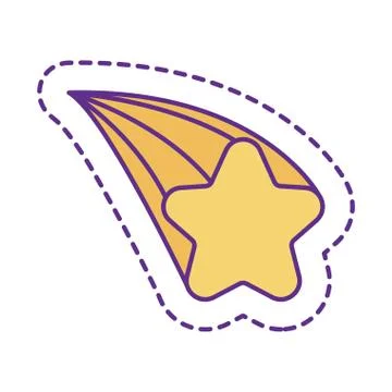 Cute star patch line and fill style icon vector design Stock Illustration