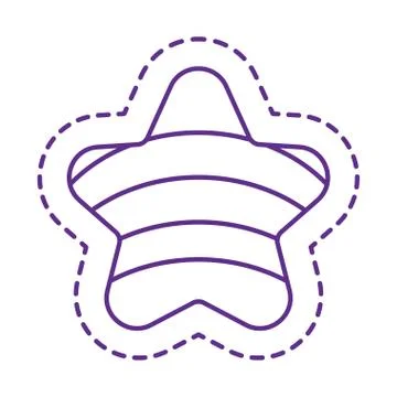 Cute star patch line style icon vector design Stock Illustration