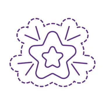 Cute star patch line style icon vector design Stock Illustration